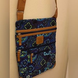 Stone Mountain Paisley Crossbody Bag, Navy, NWOT